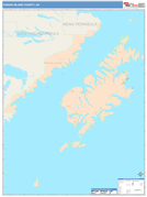 Kodiak Island Borough (County), AK Digital Map Color Cast Style